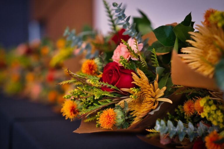 A close-up of a flower bouquet