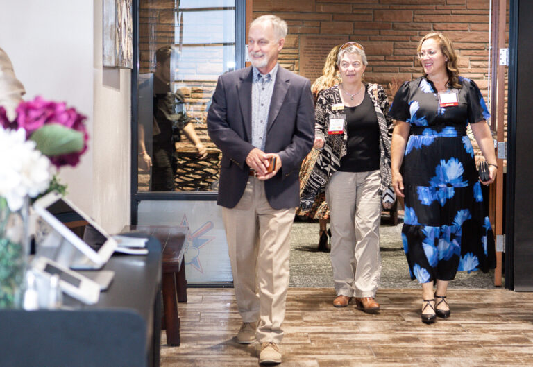 Guests walking into the reception