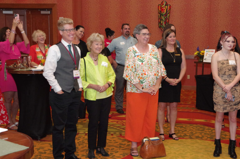 Guests gathered in the reception room