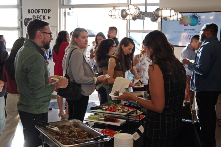Guests serving themselves at the buffet
